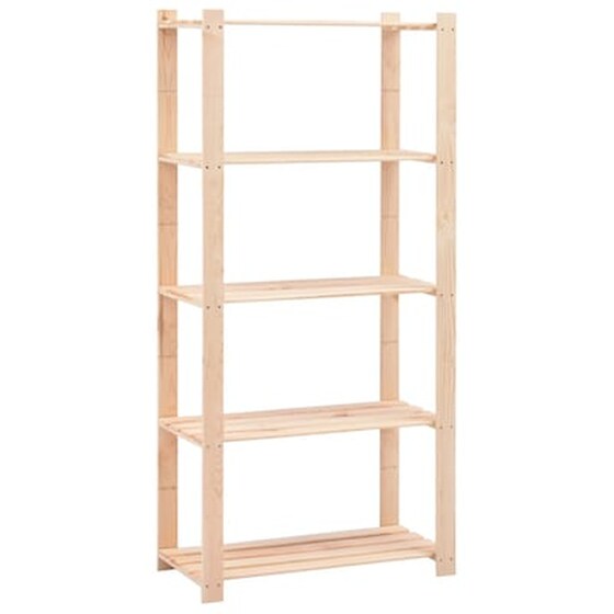Vidaxl Ραφιέρες 5 Επιπέδων 3 Τεμ 250 Κ 80x38x170 Εκ Μασίφ Ξύλο Πεύκου image 3