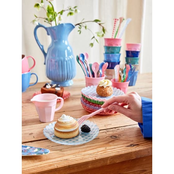 Πιάτο Ακρυλικό Rice 15 cm - Καρό Γαλάζιο image 3