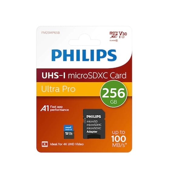 Philips Ultra Pro microSDXC 256GB Class 10 U3 V30 UHS-I με αντάπτορα image 1
