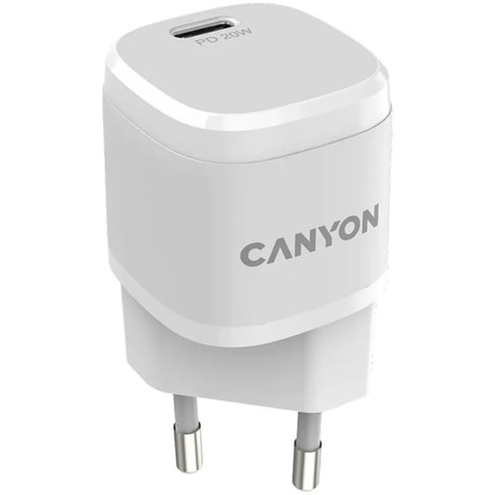 Φορτιστής Πρίζας Canyon PD Mini Wall Charger H-20-05 1x USB-C 20W - White image 1