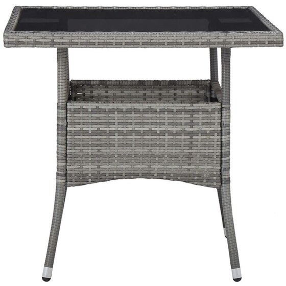 Σετ Τραπεζαρία Κήπου VidaXL από Συνθ. Ρατάν και Ψημένο Γυαλί 5Τμχ - Γκρι image 3