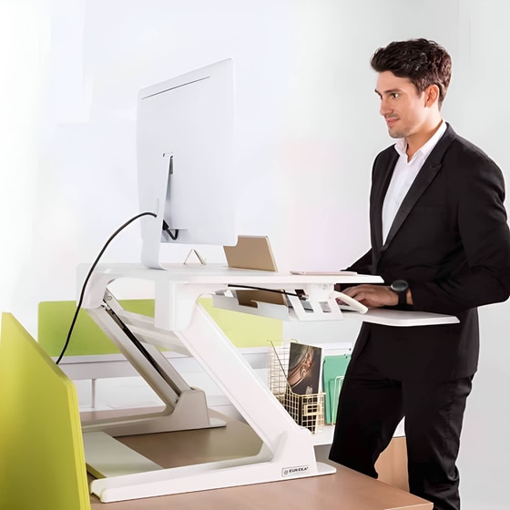 Γραφείο Gaming Eureka Ergonomic από MDF 90x81.5cm - Λευκό image 5