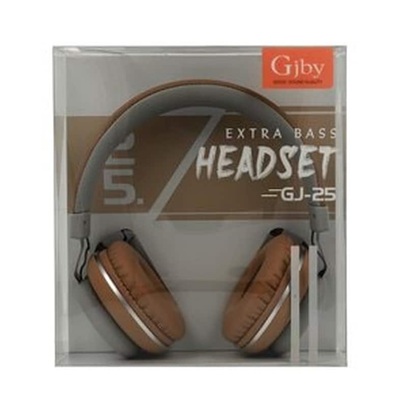 GJBY Ακουστικά Κεφαλής Gjby Extra Bass Gj-25/jack 3,5mm - Oem - Καφέ - Headset