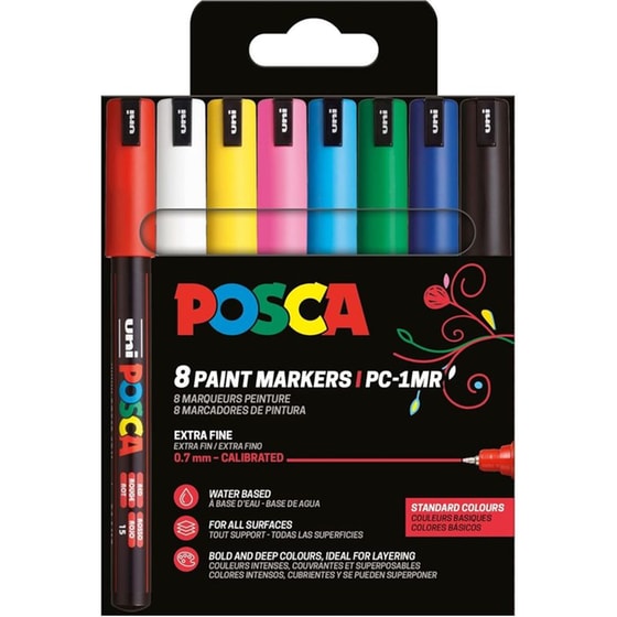 Μαρκαδόροι Ζωγραφικής Posca 1Mr Basic Colours 0.7 mm (8 Τεμάχια) image 0
