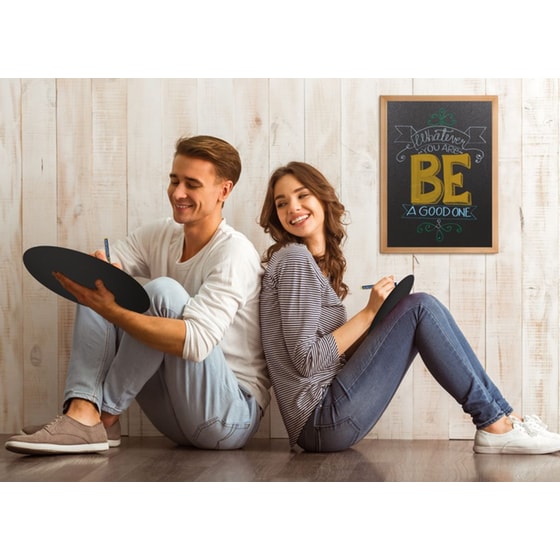 Μαυροπίνακας Τοίχου Securit Ξύλινο Πλαίσιο 60x40x1cm image 5