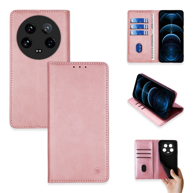 SONIQUE Θήκη Xiaomi Xiaomi 14 Ultra - Sonique Vintage Magnet Wallet - Ροζ Χρυσό