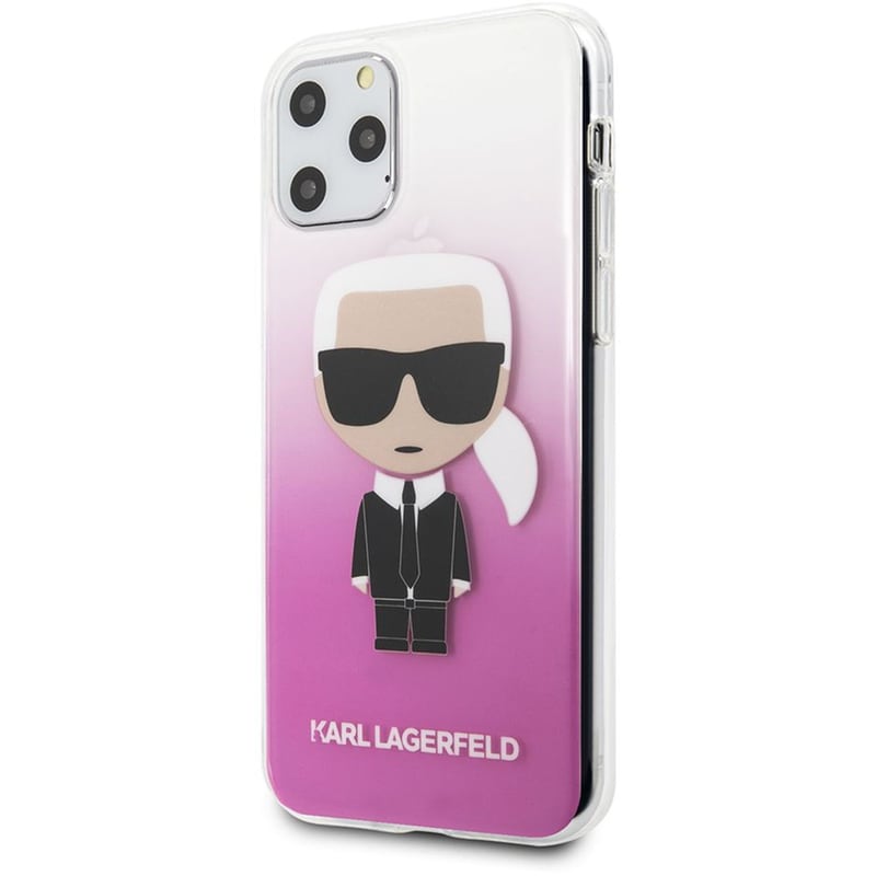 KARL LAGERFELD Θήκη Apple iPhone 11 Pro - Karl Lagerfeld Ikonik Gradient Transparent Case - Clear/Gradient Pink