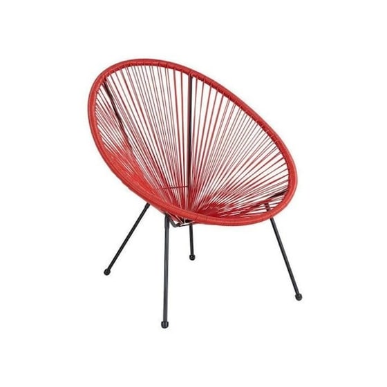 Πολυθρόνα Woodwell Rattan Saturn 72x78x89cm - Μαύρο/Κόκκινο image 0