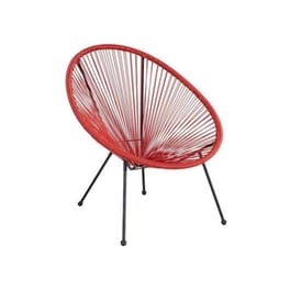 Πολυθρόνα Woodwell Rattan Saturn 72x78x89cm - Μαύρο/Κόκκινο