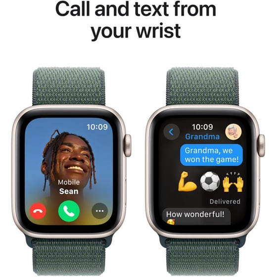 Apple Watch SE GPS 40mm - Starlight Aluminium Case with Lake Green Sport Loop image 3