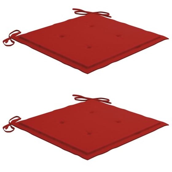 VidaXL Πολυθρόνα Κουνιστή Από Μασίφ Ξύλο Teak Με Κόκκινο Μαξιλάρι image 4