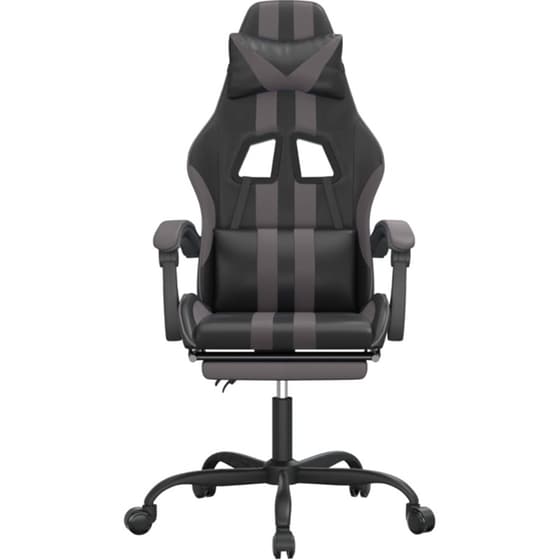 Καρέκλα Gaming VIDAXL 3143834 με Υποπόδιο από Τεχνητό Δέρμα - Γκρι image 2