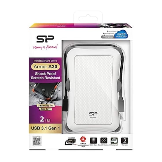 Silicon Power Armor A30 USB 3.1 HDD 2TB Λευκό image 1