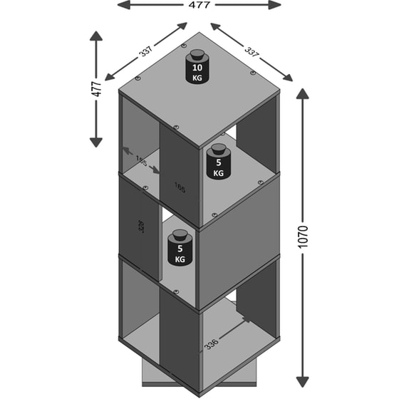 Βιβλιοθήκη FMD από Μοριοσανίδα 34x34x108 cm - Γκρι image 1