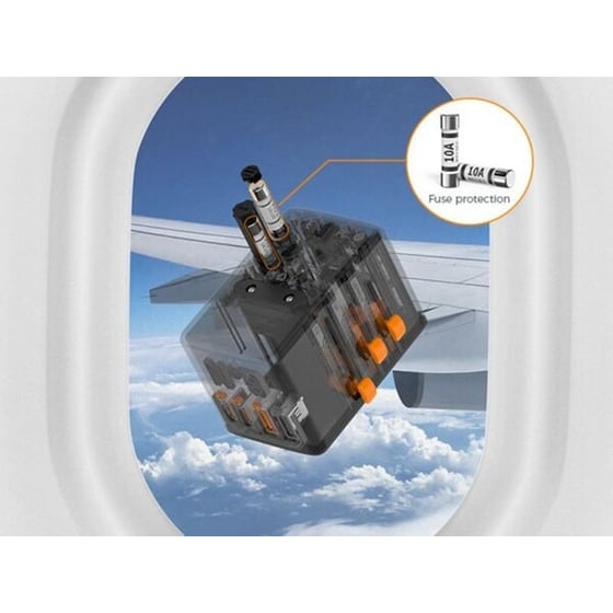 Ταξιδιωτικός Αντάπτορας Πρίζας Tessan Universal Με 4 Θύρες USB 65W image 2