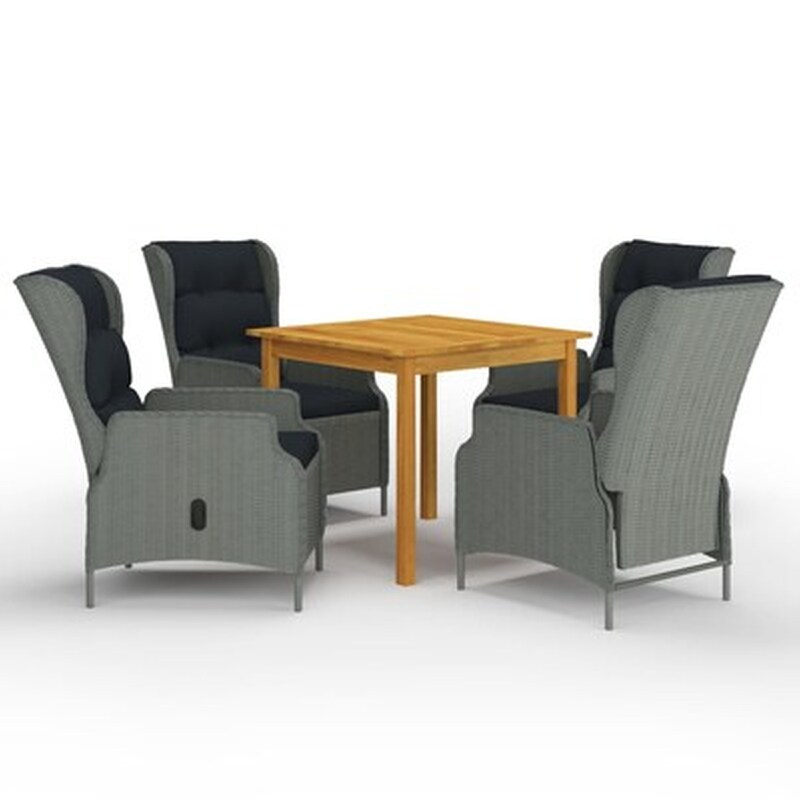 Vidaxl Σετ Τραπεζαρίας Κήπου 5 Τεμαχίων Ανοιχτό Γκρι VIDAXL