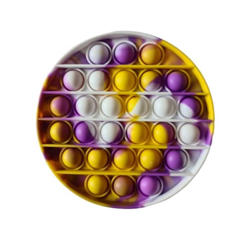 Pop It Fidget Anti Stress Bubble Αγχολυτικό Παιχνίδι Στρογγυλό – 5208 – Λευκό Μωβ Κίτρινο