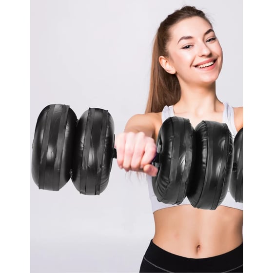 Σετ Βαράκια Στρογγυλά 1-24kg Ρυθμιζόμενου Βάρους CleverWeights 090040 από PVC με Νερό - Μαύρα image 3