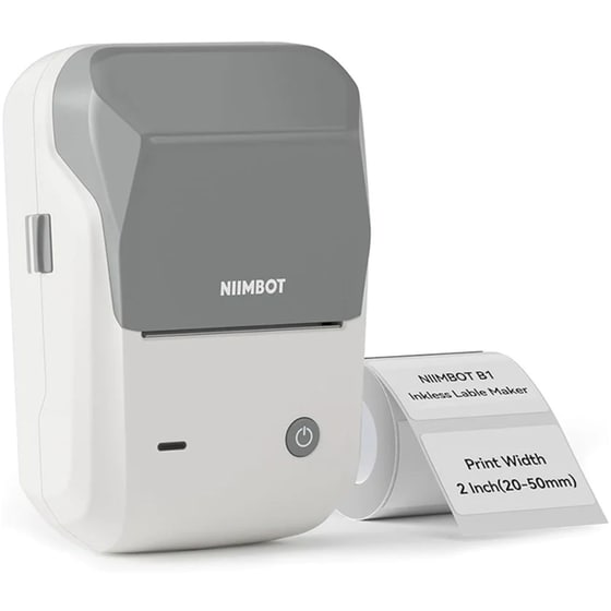 NIIMBOT B1 Μονόχρωμος Εκτυπωτής Thermal Ετικετών με Bluetooth - Γκρι image 1