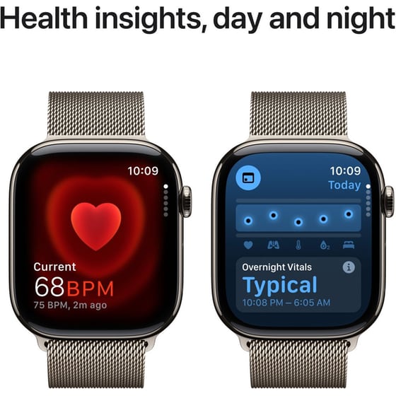 Apple Watch Series 10 GPS + Cellular 42mm Natural Titanium Case with Natural Milanese Loop image 3
