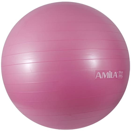 Μπάλα Γυμναστικής Amila Κατάλληλη για Pilates 0.95 kg 55 cm από PVC - Ροζ image 0