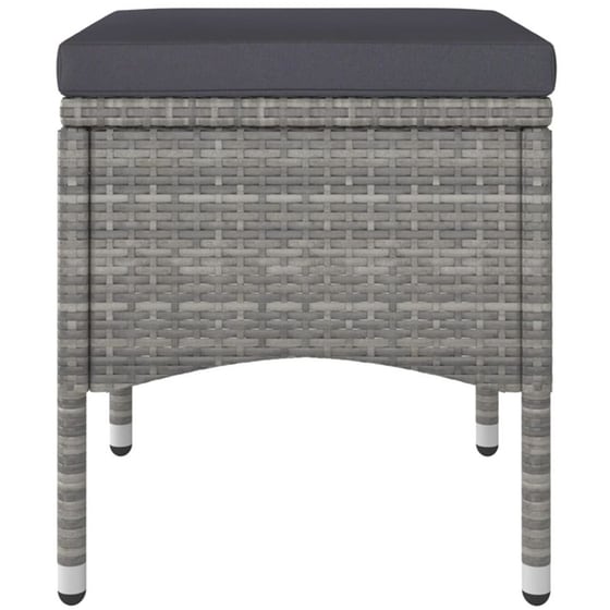 Σετ Τραπεζαρία Κήπου VidaXL από Συνθ. Ρατάν και Ψημένο Γυαλί 5Τμχ - Γκρι image 7