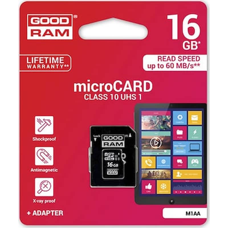 GOOD RAM GoodRAM M1A0 microSDHC 16GB Class 10 U1 UHS-I
