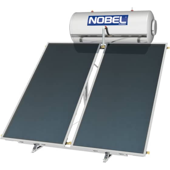 Ηλιακός Θερμοσίφωνας NOBEL Classic Glass 160L/3τμ Διπλής Ενέργειας Ταράτσας image 0