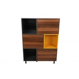 Βιβλιοθήκη 24Mall Volo από Μοριοσανίδα/Μέταλλο 110x30x140 cm - Καρυδί/Ανθρακί