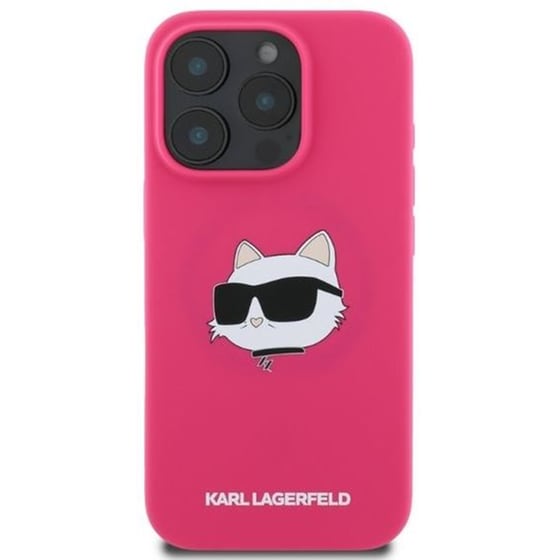 Θήκη Apple iphone 16 Pro Max - Karl Lagerfeld  Silicone Choupette Head Print - Ροζ image 3