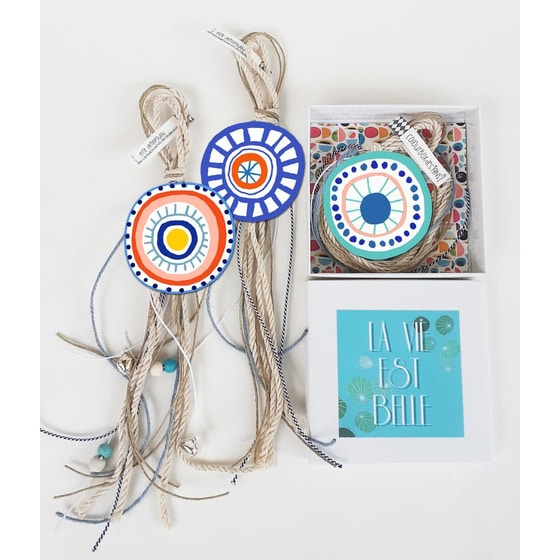 Διακοσμητικό Colourbox Designs Ξύλινο Ήλιοι 11x11x3 cm - Πολύχρωμο image 0