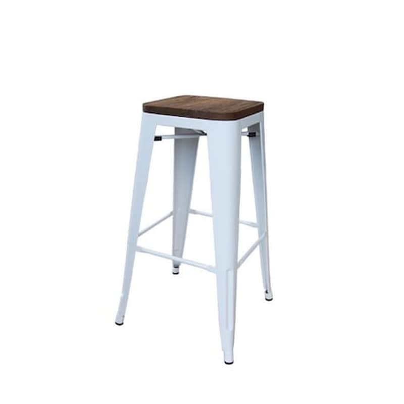 Σκαμπό Μπαρ Μεταλλικό - Λευκό WOODWELL