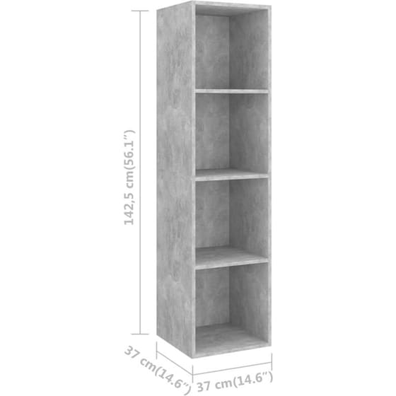 Έπιπλο Τηλεόρασης Vidaxl από Μοριοσανίδα  37x37x142,5cm - Γκρι image 8