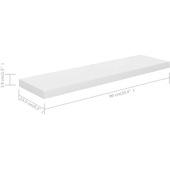 Ράφια VidaXL από MDF 4 τμχ 90x23,5x3,8 cm - Λευκό image 7