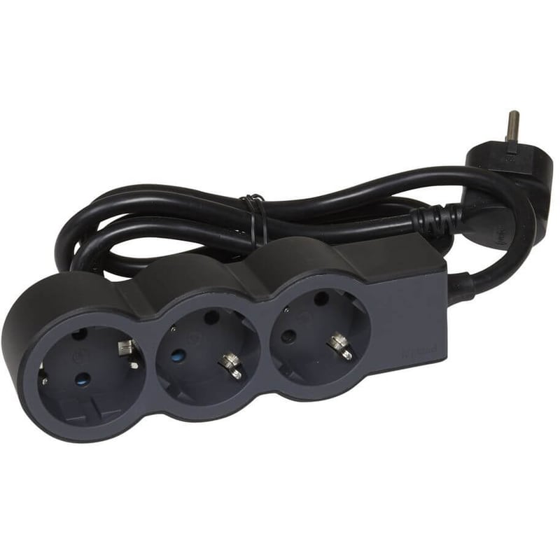 Πολύπριζο Legrand 3 θέσεων 1.5m - Black/Dark Grey