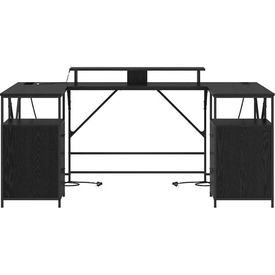 Γραφείο VidaXL από Επεξεργασμένο Ξύλο 182x101x87,5 cm - Μαύρη Οξιά image 5