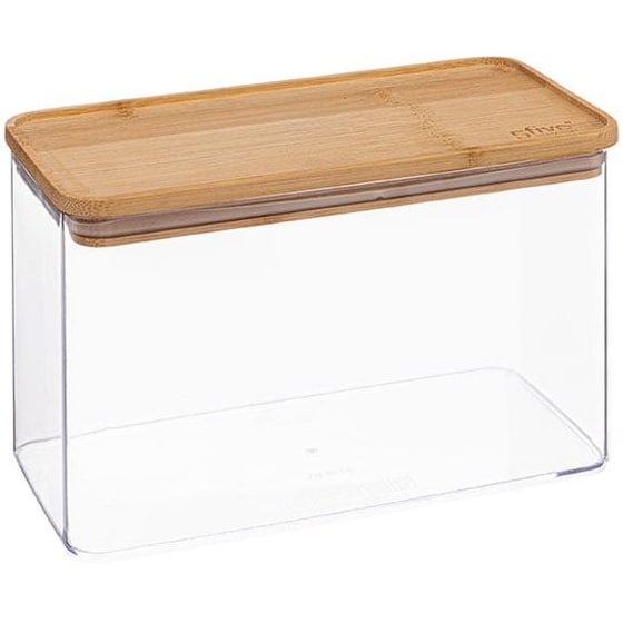 Δοχείο Τροφίμων Spitishop Πλαστικό 14x10.4x20.4cm - Διάφανο/Καφέ image 0