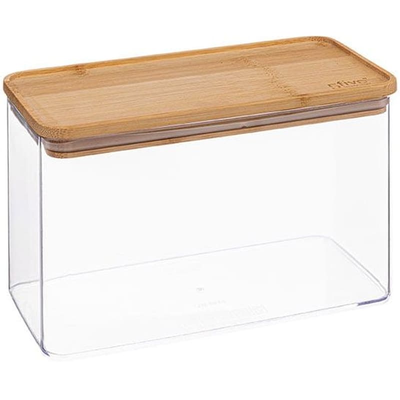 Δοχείο Τροφίμων Spitishop Πλαστικό 14x10.4x20.4cm - Διάφανο/Καφέ