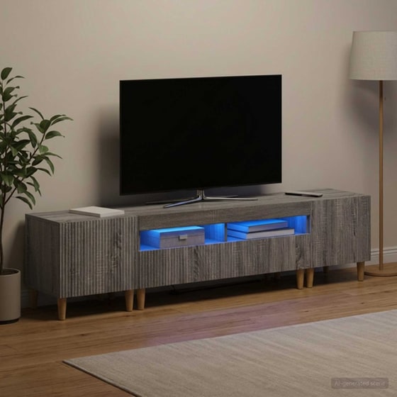 Έπιπλο Τηλεόρασης VidaXL ARNHEM με LED 3 τμχ 198 x 35 x 43 cm - Γκρι Sonoma image 2