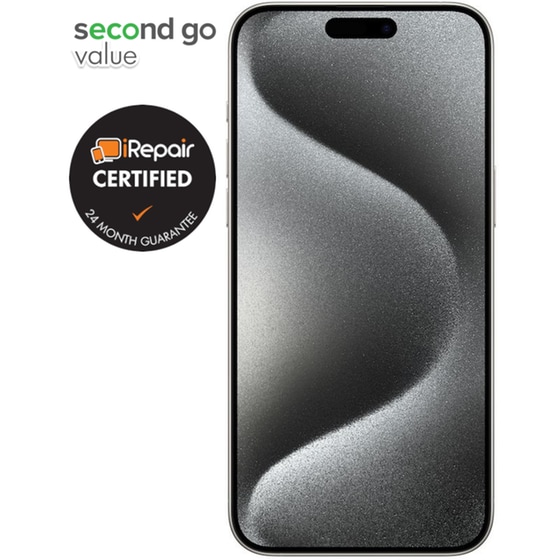 Μεταχειρισμένο Apple iPhone 15 Pro 128GB White Titanium second go value Certified by iRepair image 1