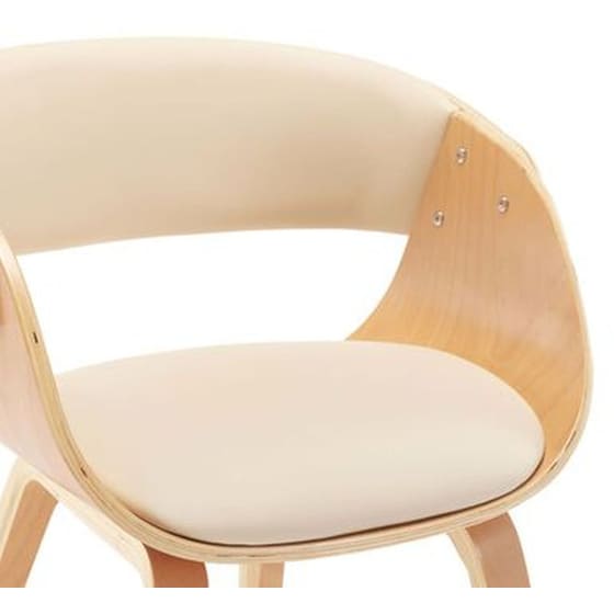 Καρέκλες Τραπεζαρίας Vidaxl Λυγισμένο Ξύλο/Συνθετικό Δέρμα 6 Τμχ - Κρεμ image 5
