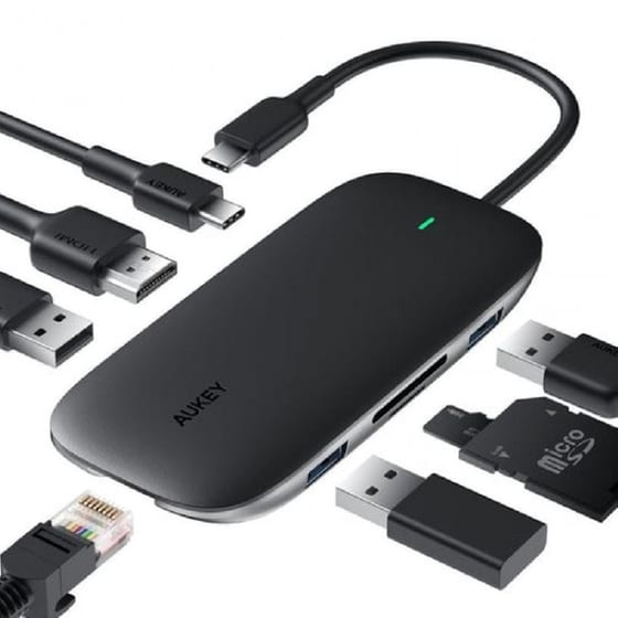 Aukey CB-C71 USB Hub 3.1 με 8 θύρες - Μαύρο image 0