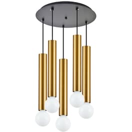 Φωτιστικό Οροφής Πολύφωτο Homelighting Adept Tube 77-8683 Μεταλλικό - Χρυσό/Μαύρο