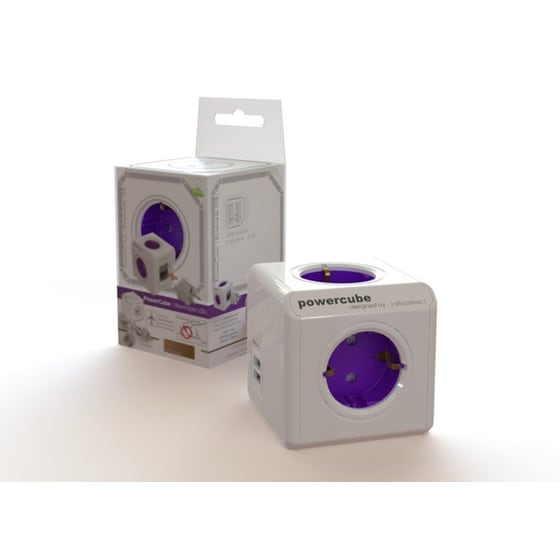 Πολύπριζο Powercube Original USB Λευκό/Μωβ image 1