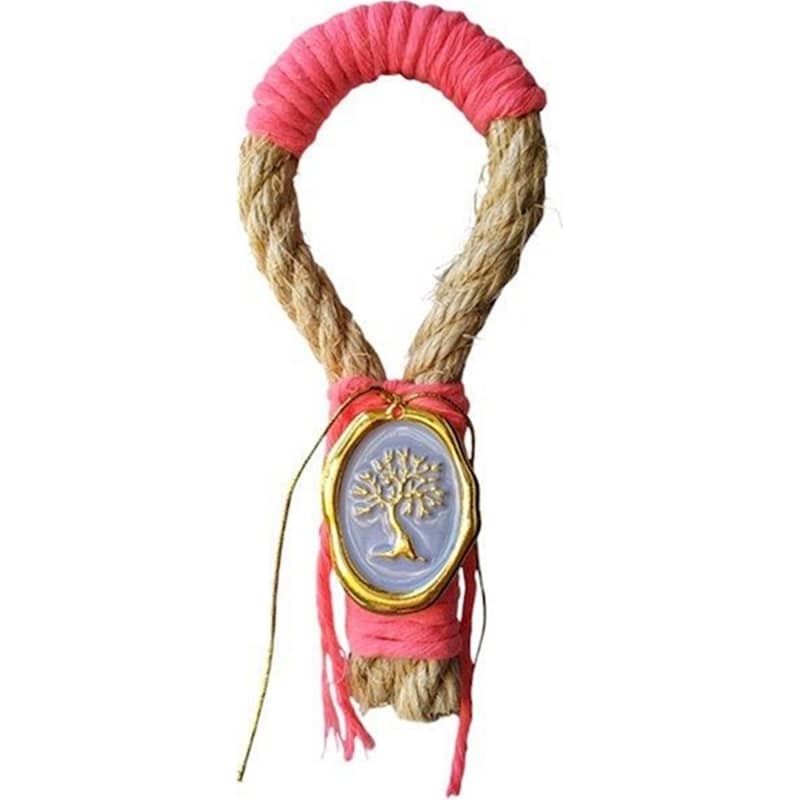 FEELBOHO Κρεμαστό Χριστουγεννιάτικο Γούρι Feelboho Χειροποίητο Πόρτας - Ροζ