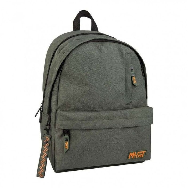 Τσάντα Πλάτης Must Team Monochrome Classic Λαδί με Πορτοκαλί