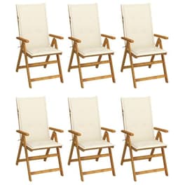 Vidaxl Καρέκλες Κήπου Πτυσσόμενες 6 Τεμ. Από Ξύλο Ακακίας Με Μαξιλάρια