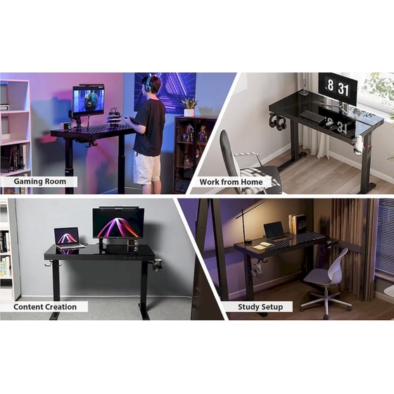 Γραφείο Gaming/ Εργασίας Eureka Ergonomic ERK-G47-V1-EU 120x60x75-122cm image 6