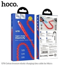 Καλώδιο δεδομένων Hoco U78 Cotton Treasure Usb το Micro-usb 2.4Α 1.2m - Red