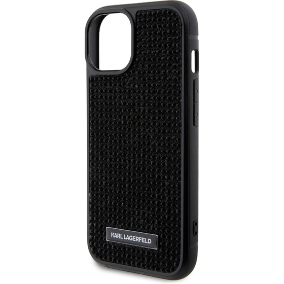 Θήκη Apple iPhone 15 - Karl Lagerfeld Rhinestones Metal Plate Logo Collection - Black image 6